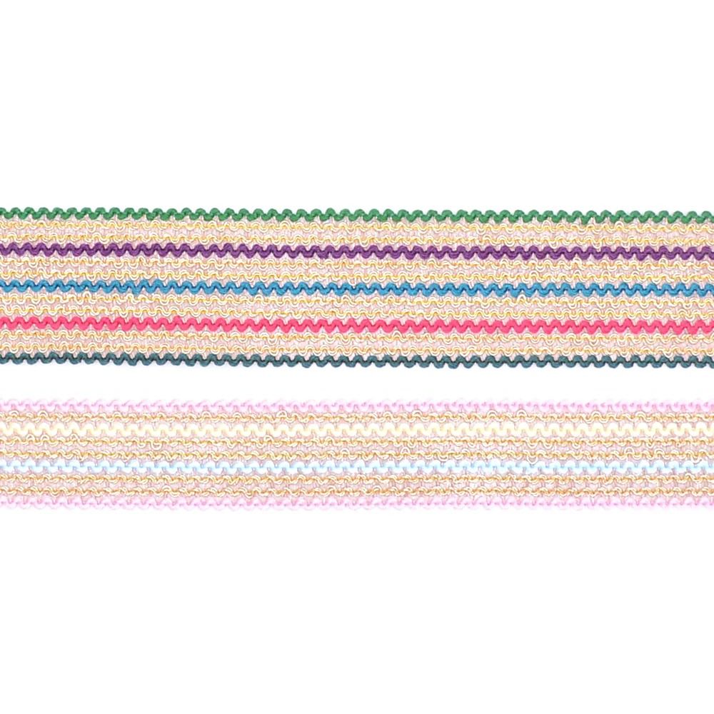  Изготовленная на заказ Полиэстеровая лента для вязания крючком золотистая металлическая