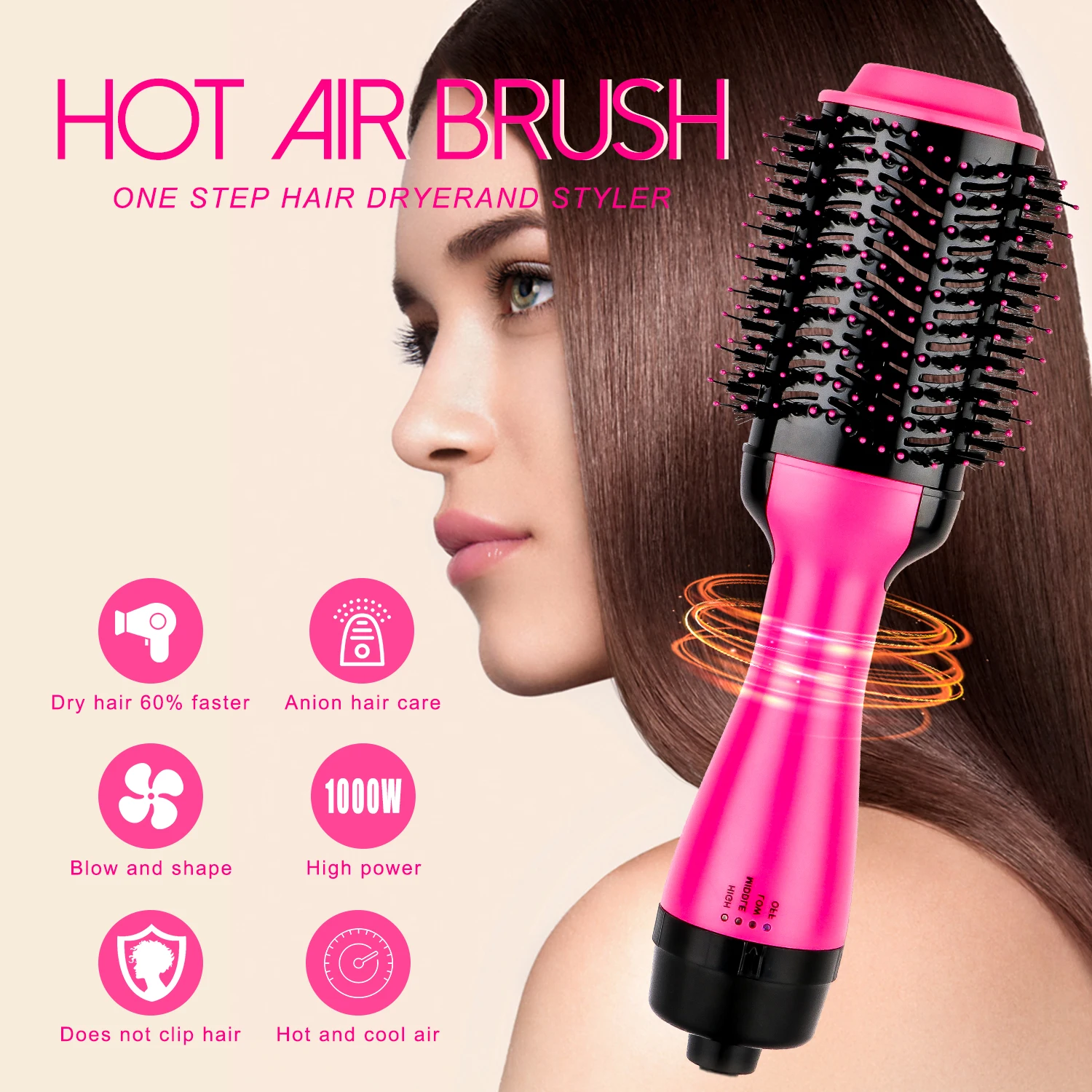  Lescolton Wholesale Professional One Step Hair Dryer Hot Air Comb And Styler Brush Custom
