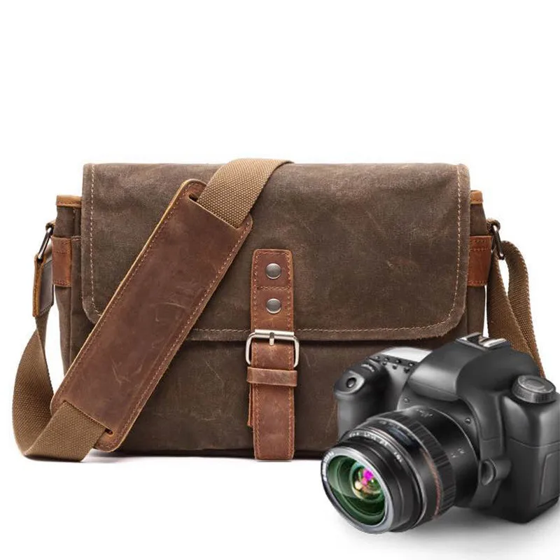 Сумка холщовая для камеры винтажная Компактная сумка-мессенджер через плечо цифровой зеркальной
