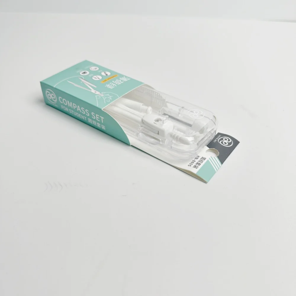 Wholesale student pencil compass set of 2 pieces, with pencil lead geometric circular drawing tool compass set