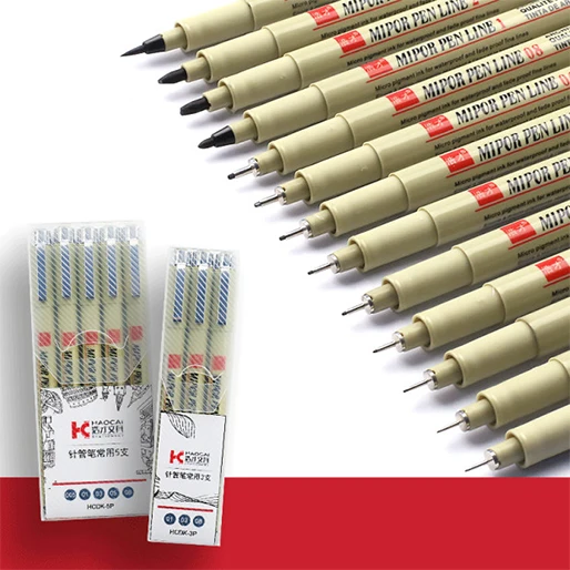 
HAOCAI OEM 12 NIb Size Fineliner Pens Customised Alat Tulis Kantor School Midliner Art Fineliner for Sketching 