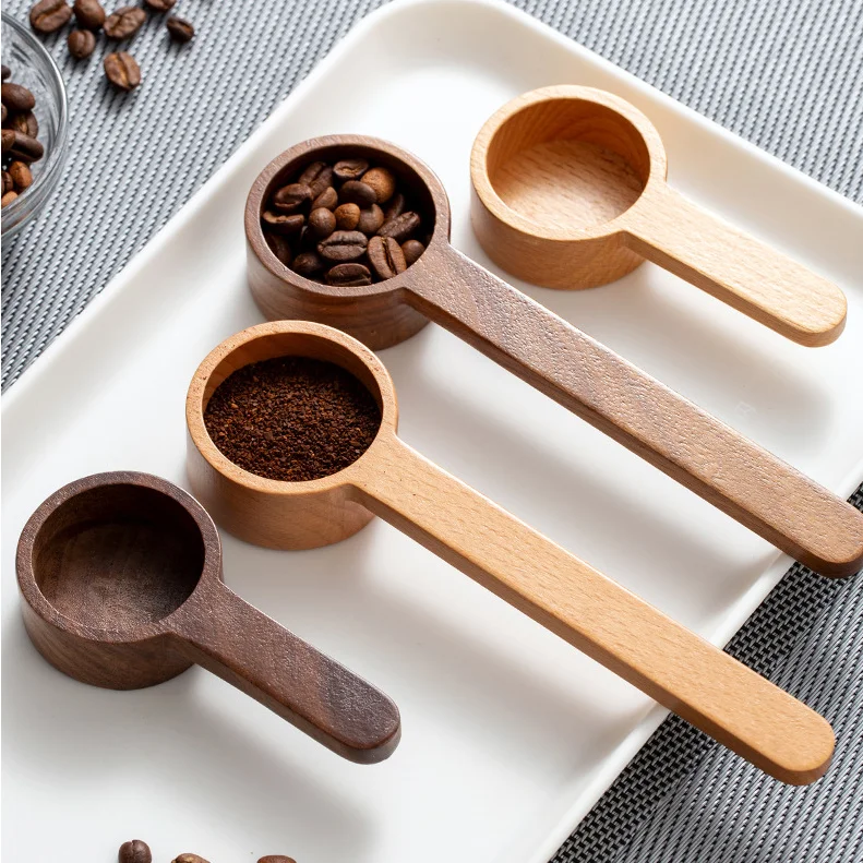 Custom logo packing box wooden coffee measuring spoon