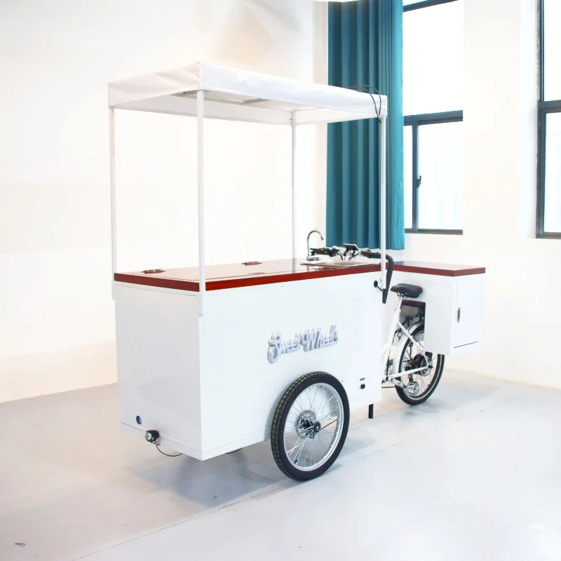 solar Ice cream tricycle ice cream bike with freezer and pedal assist trike