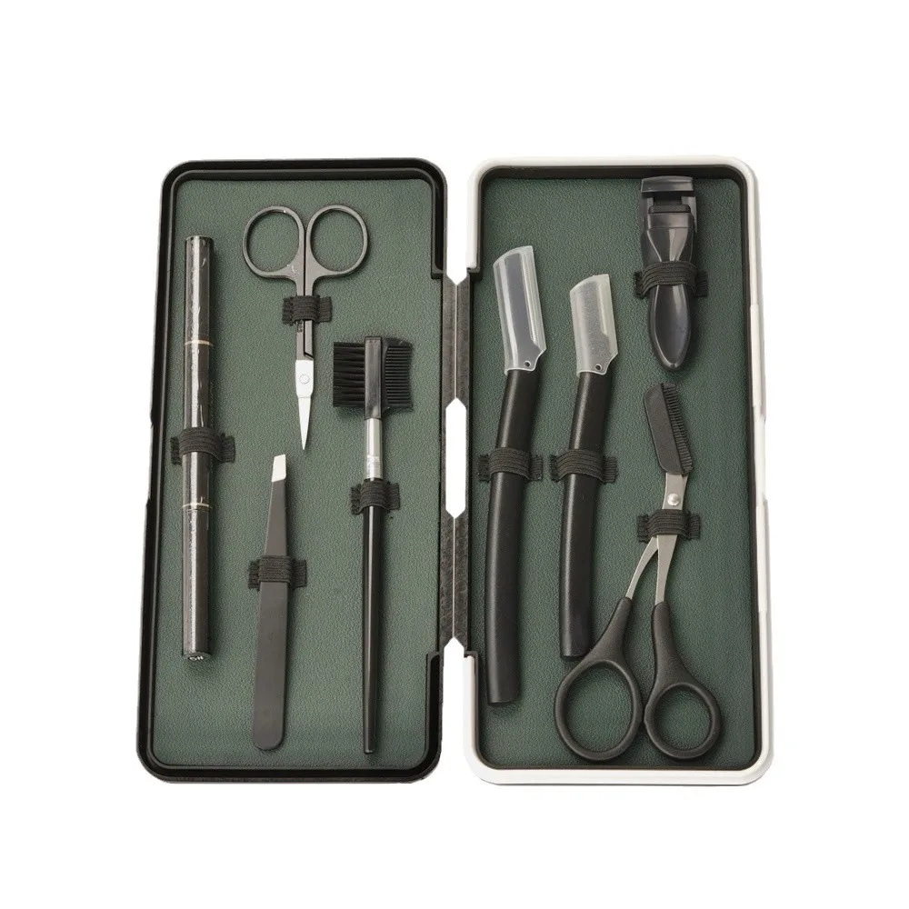 Hot-Selling Beauty Eyelash Curler Eyebrow Shaving Set Eyebrow Scissors Eyebrow Threading Kit