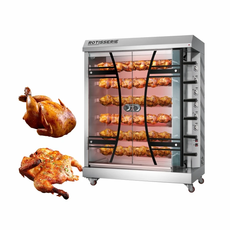 Libermann Quality Stainless Steel Vertical Chicken Rotisserie 4 Rods Rotisserie Oven for Chickens