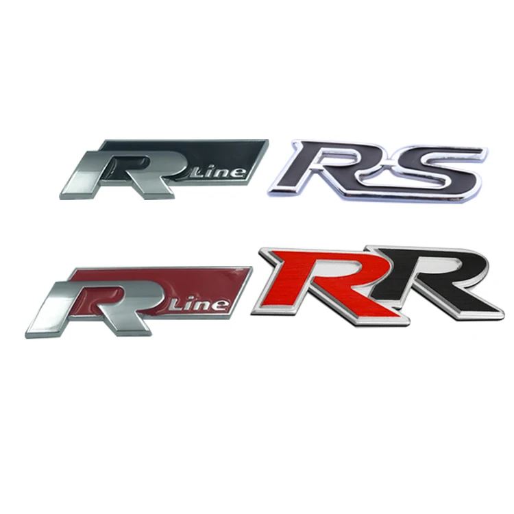 IN STOCK Styling  3D Auto Accessory self adhesive Metal Chrome S Line RR RS Car Emblem Badge Sticker Decal