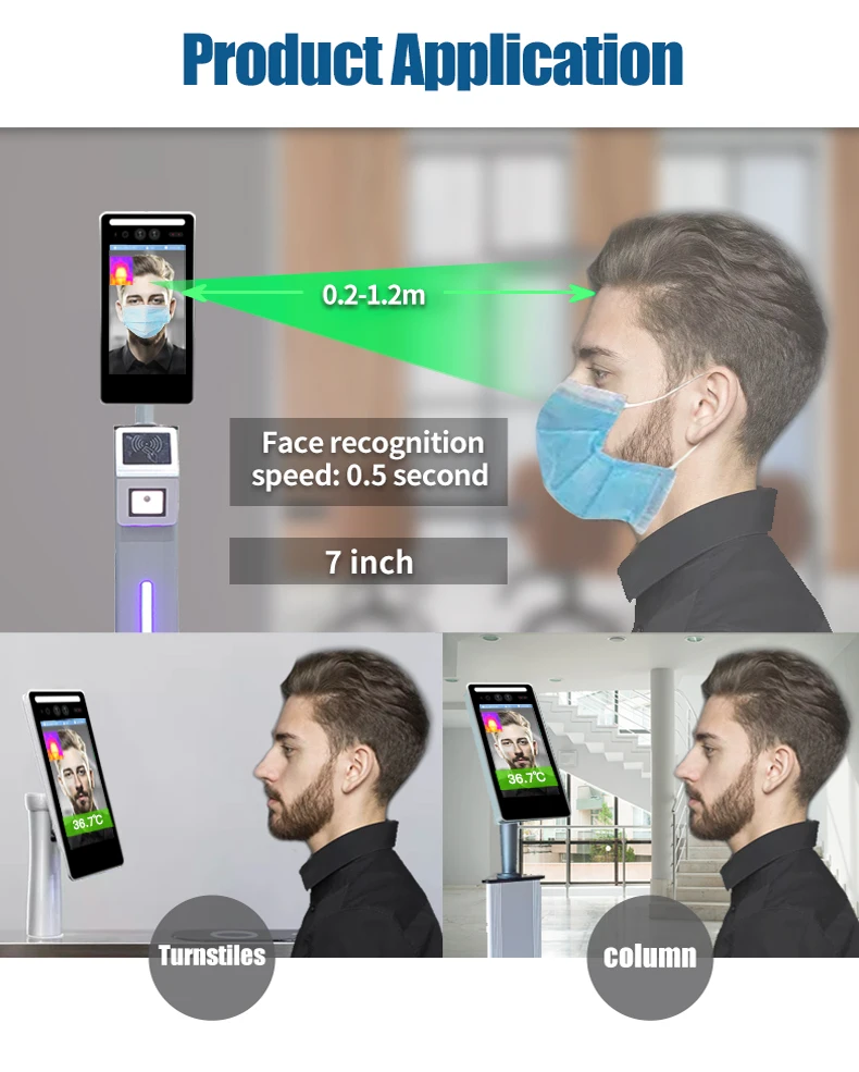 Заводская поставка, Лучший термометр для контроля доступа к лицу, SDK mqtt, биометрическая машина для посещаемости лица сотрудника
