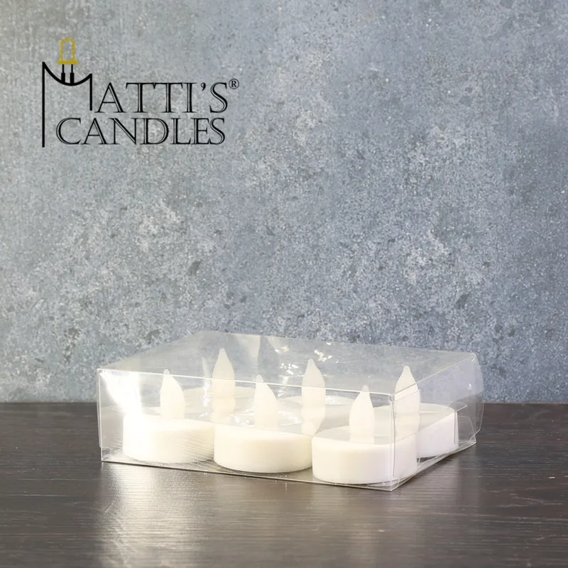 2019 Hot products white plastic led tea light candle set of 6