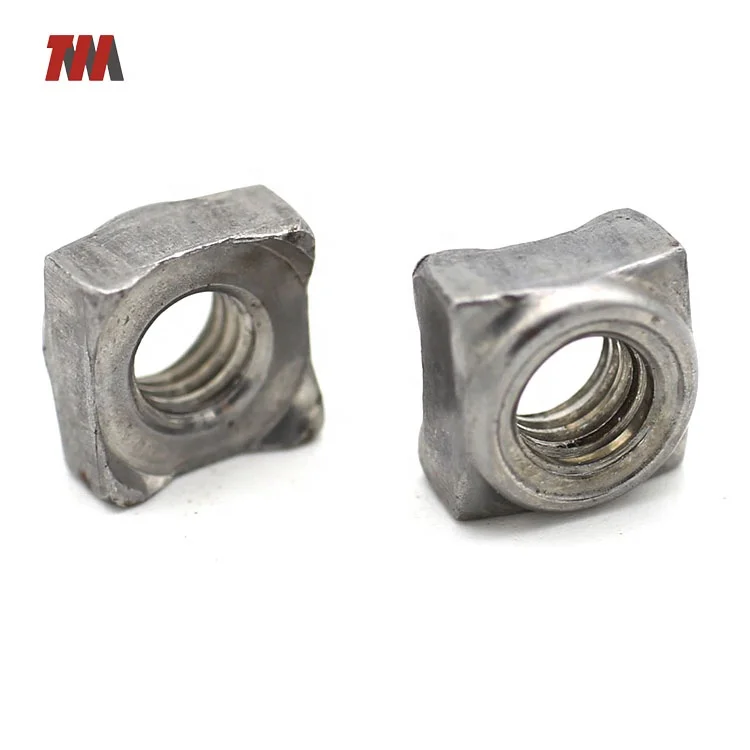 China Suppliers Custom Plated square Threaded Welding Nut Carbon Steel Fixing Auto Spot Weld Nuts
