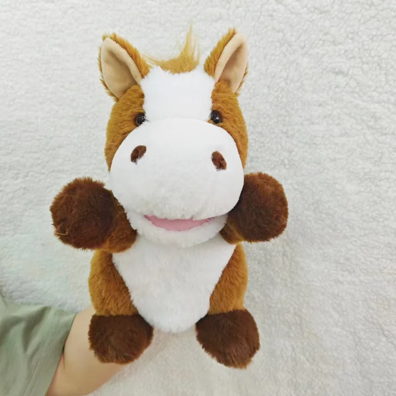 Hot Selling Low MOQChildren Toddlers Portable Educational Pig Horse Duck Cow Family Farm Animals Plush Hand Puppet