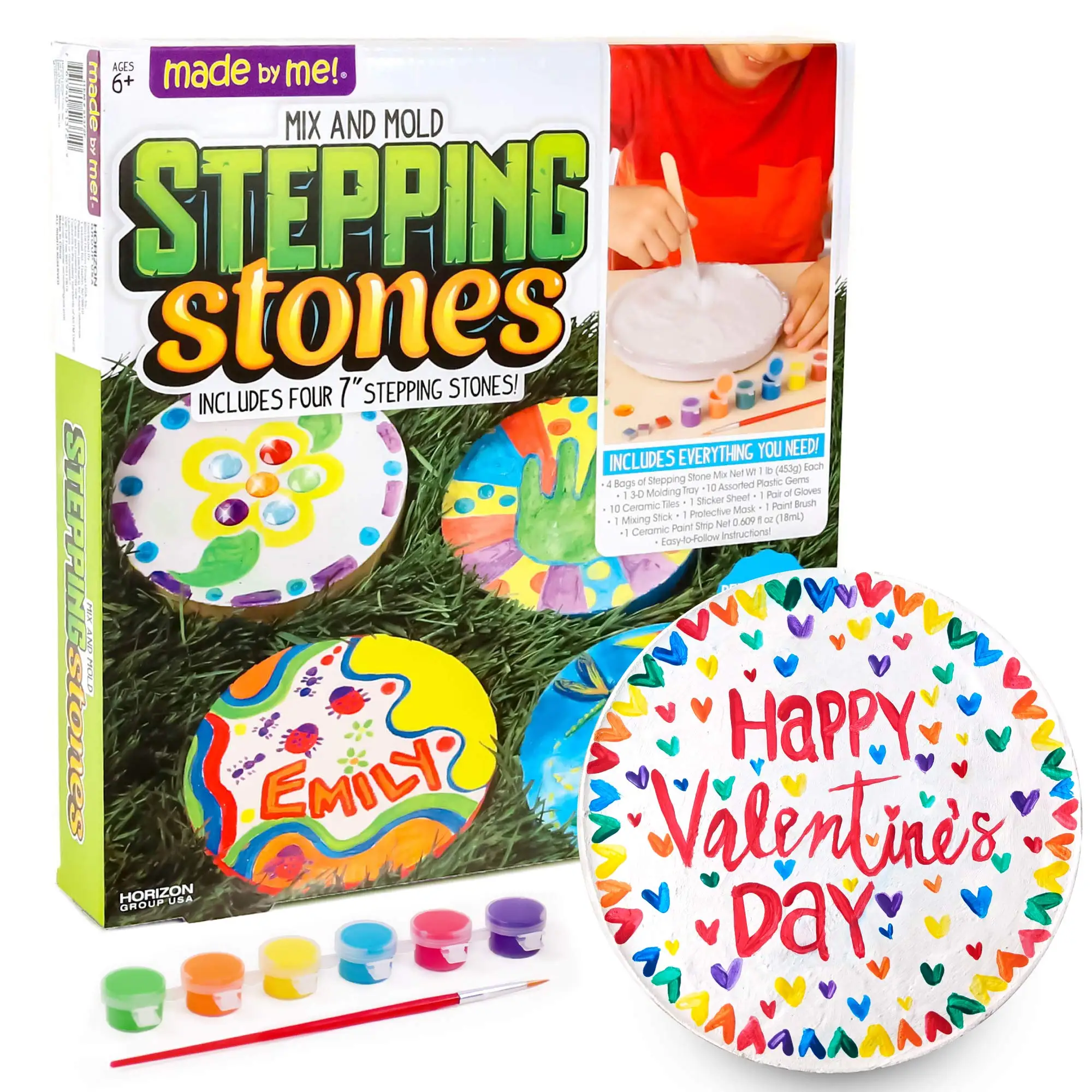 White Clay Stepping Stones DIY Painting Craft Kit For Spring Summer Holiday Gifts