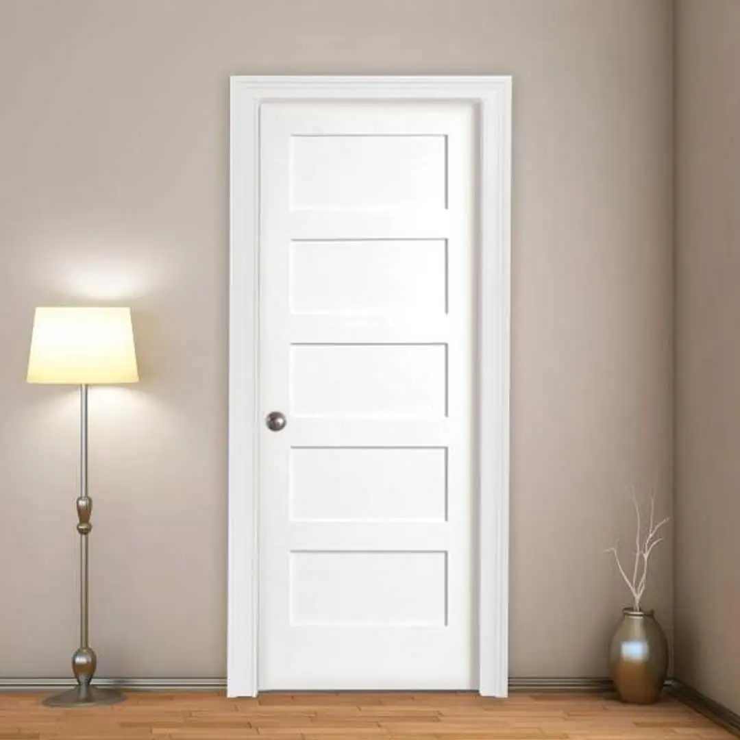 Pre-hung Shaker Door Exterior Flush Front Entrance Bedroom Other Interior Single Slab Wood Doors Design With Exquisite Lock