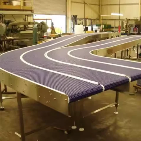 90 degree circular conveyor belt turning curved conveyor