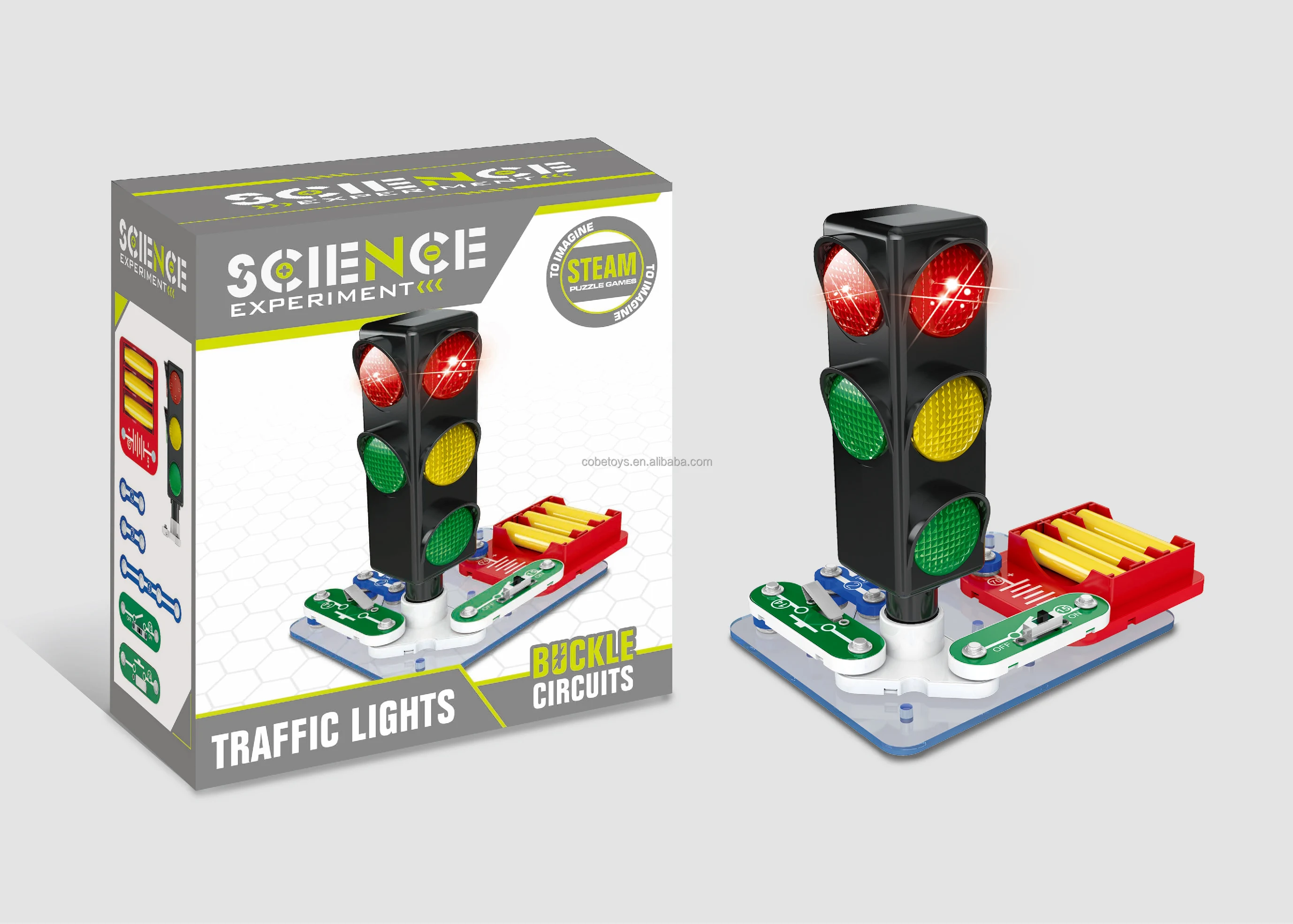 STEM toys  self-Assembled DIY kids  traffic single light benifit intelligence physical activities game