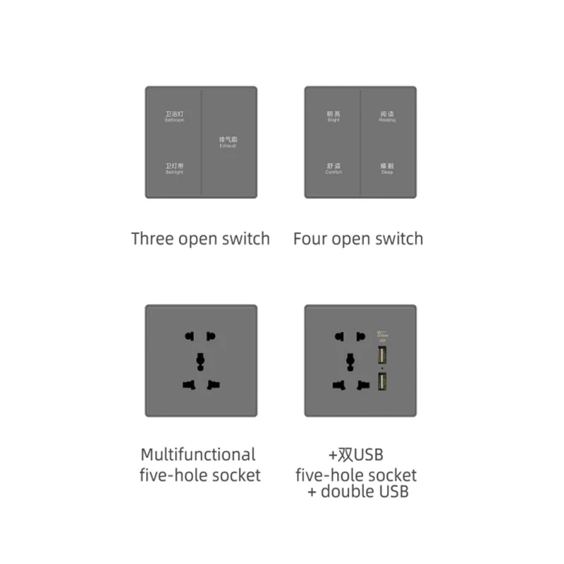 China Supplier eWeLink tuya app Voice Control 1/2/3 Gang Smart Switch Module Home Wifi Smart wall Switch
