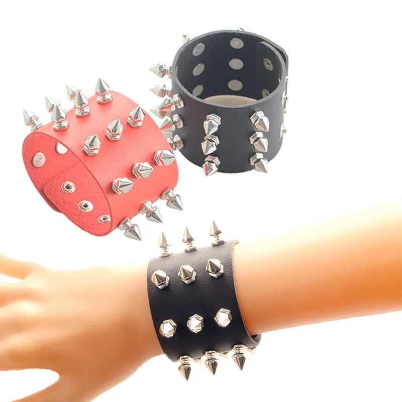 Hot sale Fashion Punk Adjustable PU Leather Rivet Sexy Bracelet