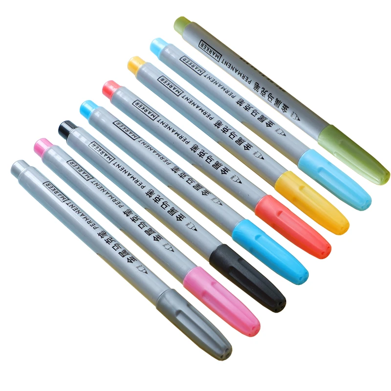 Metal Color Ink Non Toxic Child Safe Art Paint Metallic Permanent Marker For Wine Glass Ceramic Rock Balloon Paper