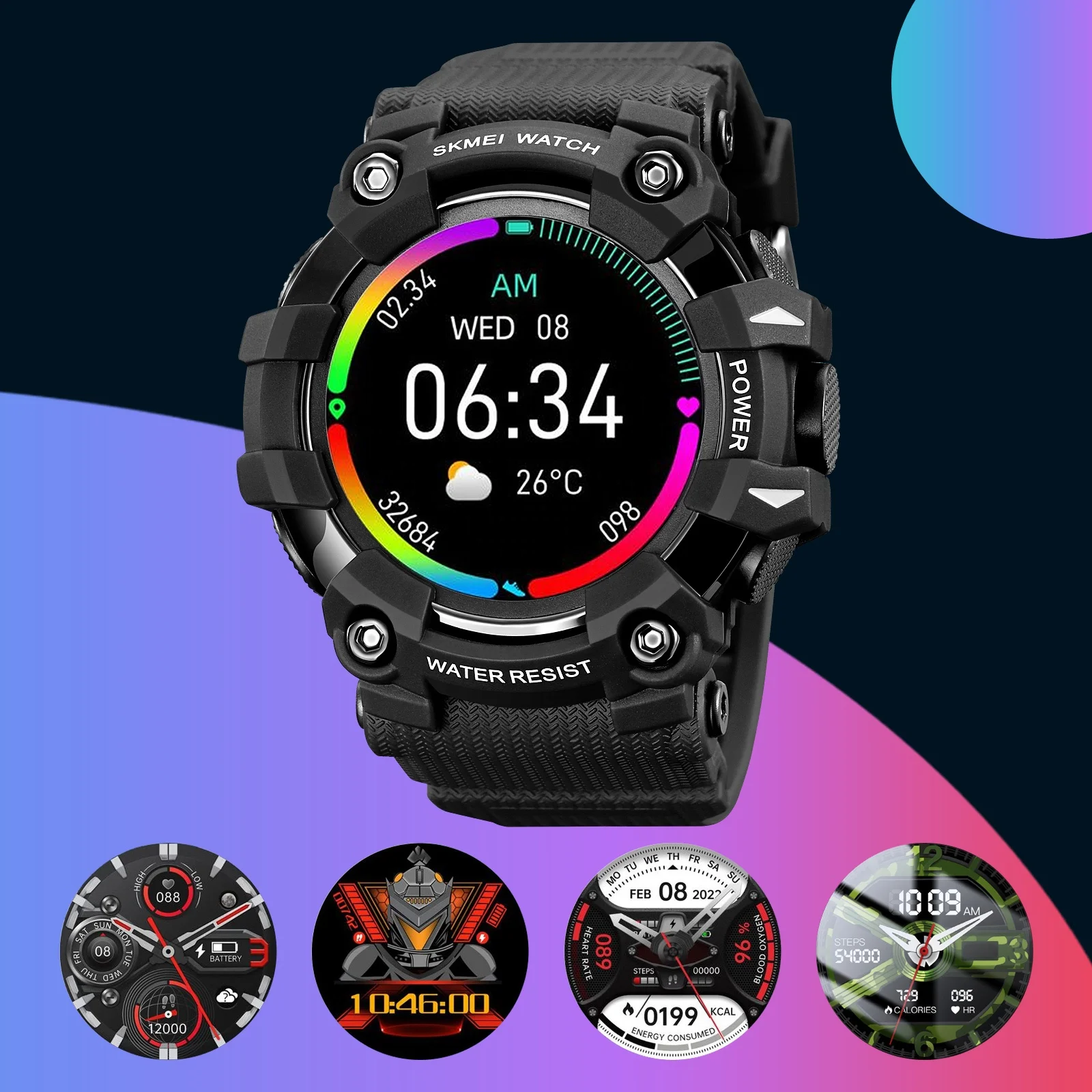 Reloj Digital Skmei S231 Men Smart Watch Waterproof Pedometer Calorie Blood Oxygen Heart Rate Smart Wristwatch