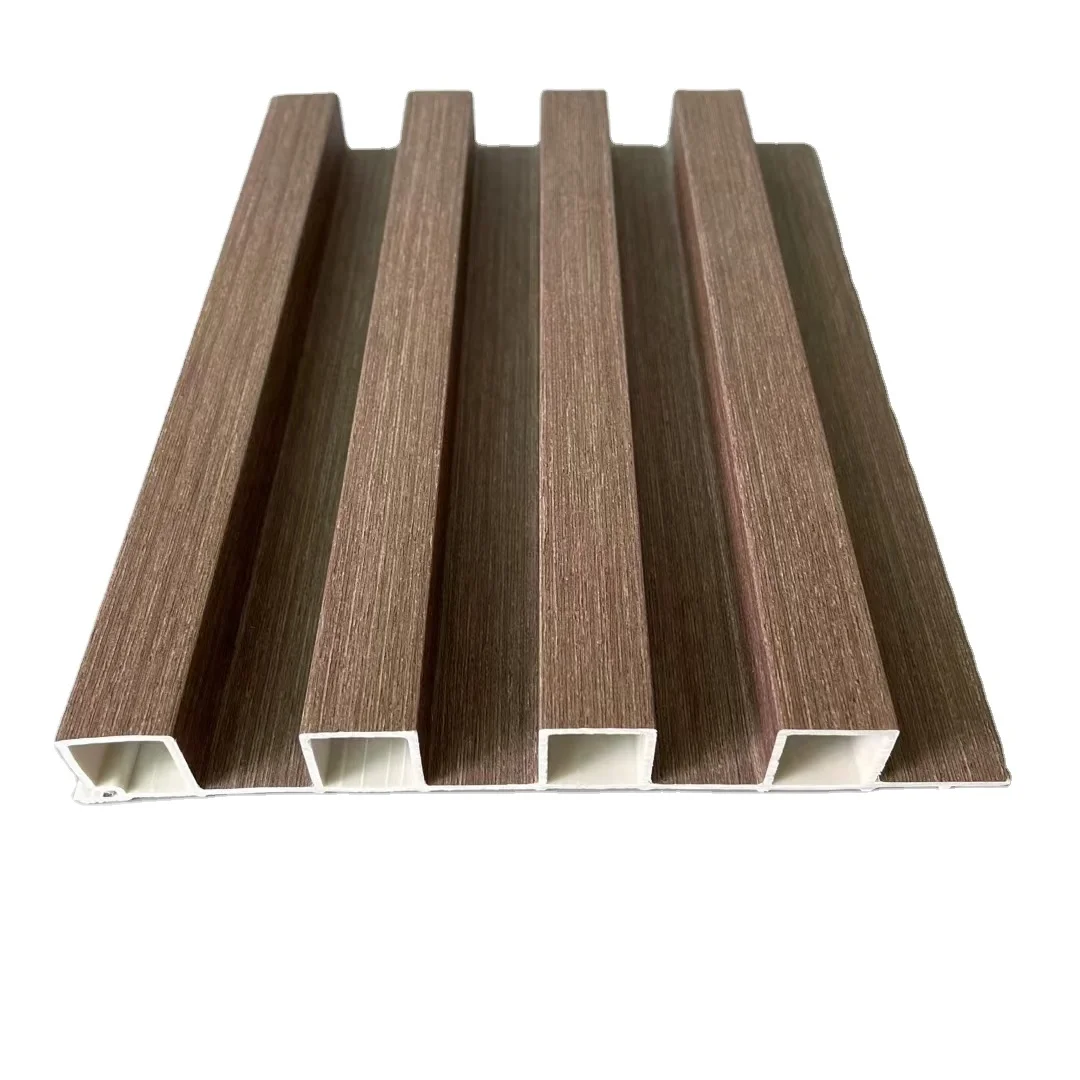 Factory Indoor Decor Wood Plastic Composite PVC Coating Cladding Fluted Wall Board Interior WPC Wall Panel
