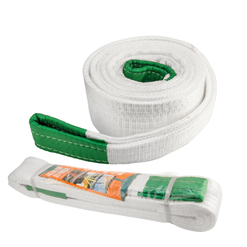Lifting Slings Flat Polyester Lashing Strap Lifting Belt Industrial Sling Flat Trailer Rope Webbing Sling