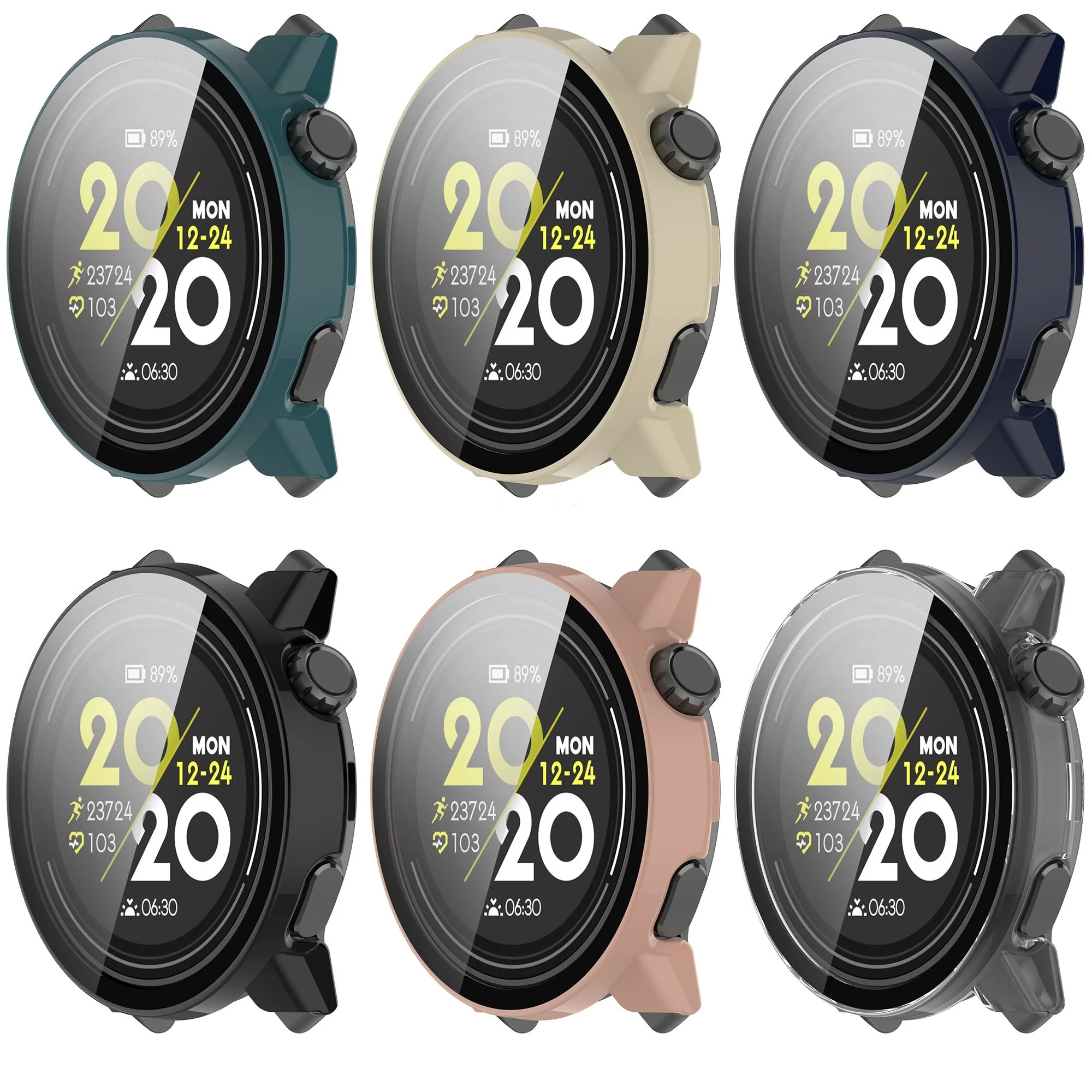 Screen Protector Full Cover PC+Tempered Glass Watch Case for Coros Pace 3