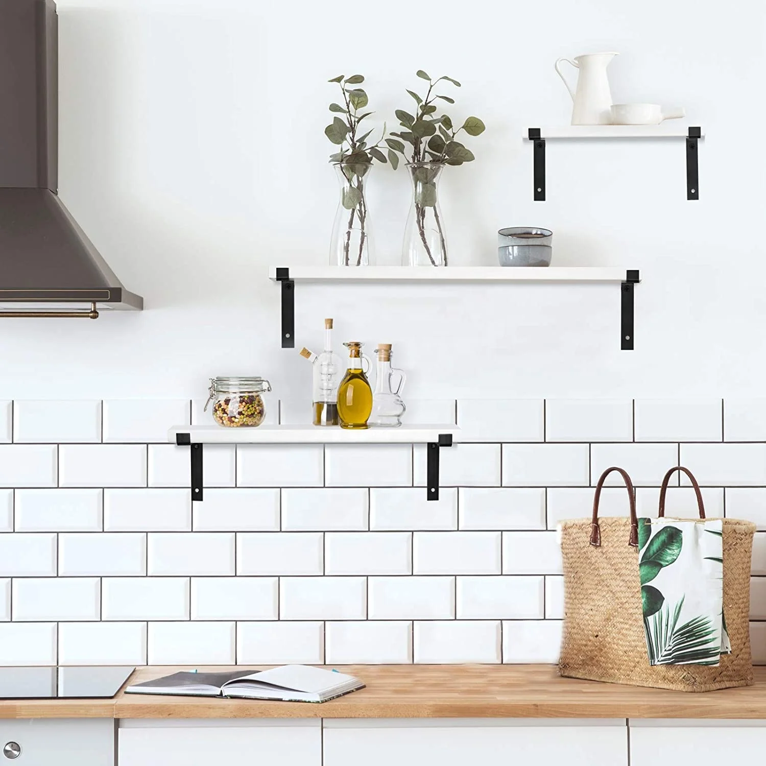 
Floating Shelves White Set of 3, White Storage Shelves for Wall, Ledge Shelf Display Shelf Pefect as Bookshelves 