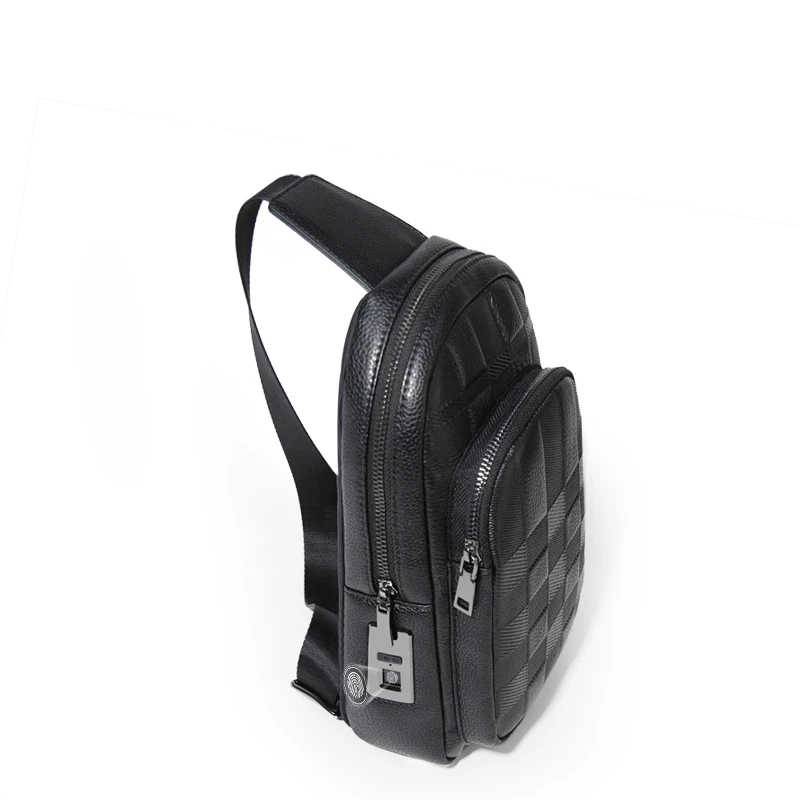 Fingerprint lock Custom Waterproof Anti Theft Designer Chest Bag USB Crossbody Sling Bags For Men Single Shoulder Bag