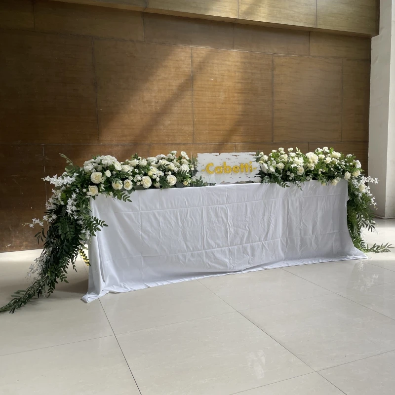 Wedding Table Decoration Wedding Flower Runner Silk Table Arrangements Flower Row Greenery Runner Greenery Garlands