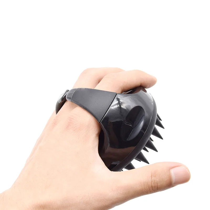 Black Silicone Handheld Comb Shower Hair Washing Head Scalp Massage Brush Shampoo Brush Body Spa  Massager Wash Comb