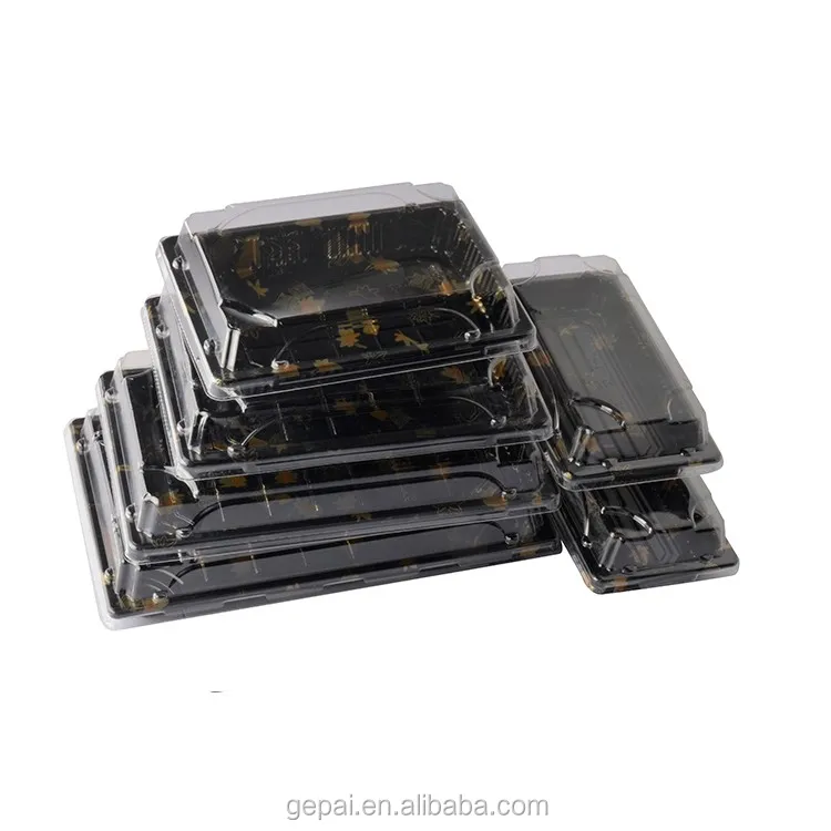 Hot Selling Custom Rectangular Sushi Container Food-Grade Disposable Plastic with Anti-Fog Lid