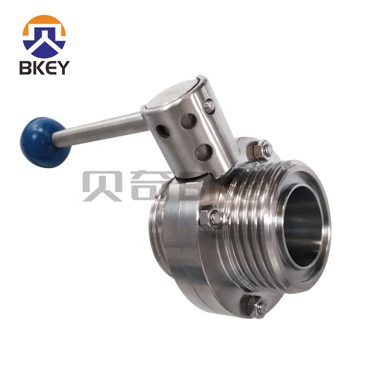 Best Price SS304/316L 3 or 4 Position Pull Handle Sanitary Butterfly Valve with Clamp Ends