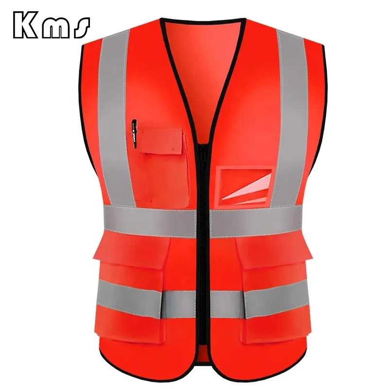 KMS Custom Wholesale Professional Construction Safty Jackets Mesh Reflective Safety Vest With Logo