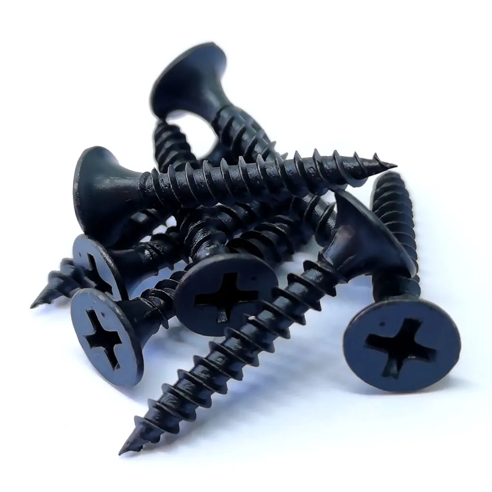 China Taiwan Manufacturer Hot Selling Drywall Screw 3 5x25 Pointed High Quality Black Phosphated Coarse Thread Drywall Screw