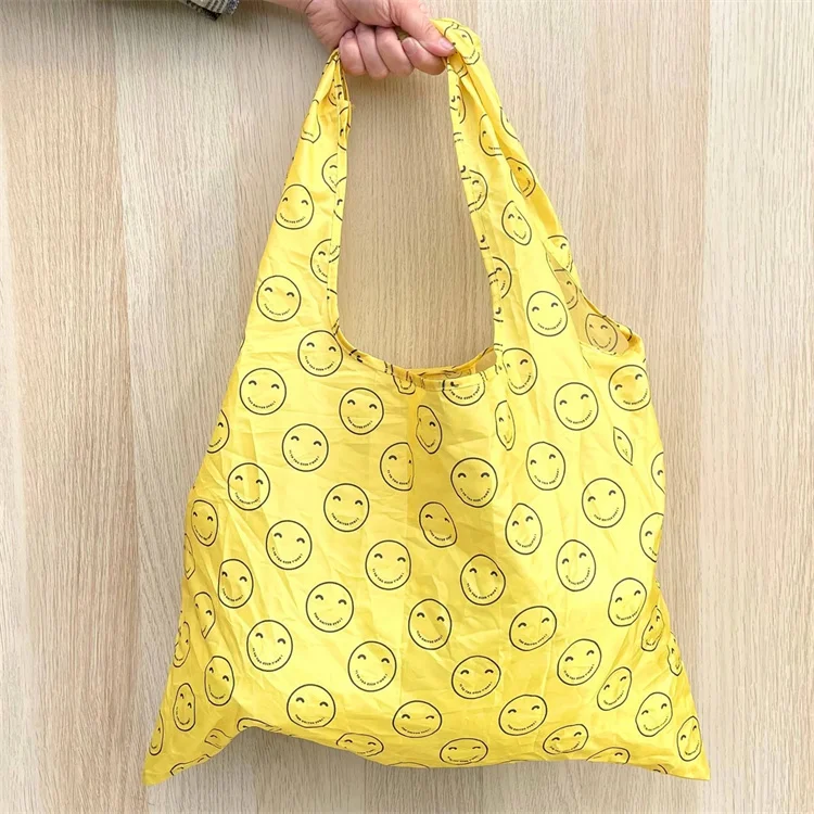 Custom Reusable Grocery Bags Eco Extra Large Recycle Tote Bag Heavy Duty Washable Nylon Foldable Shopping Bags