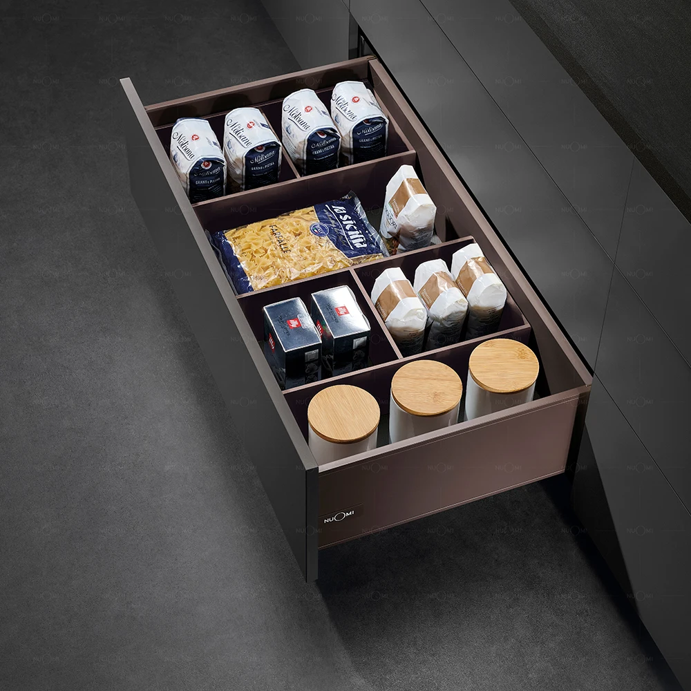 NUOMI Furniture Hardware Slim Fashionable Design Simple Series Drawer Box For Cabinet Bordeaux Red