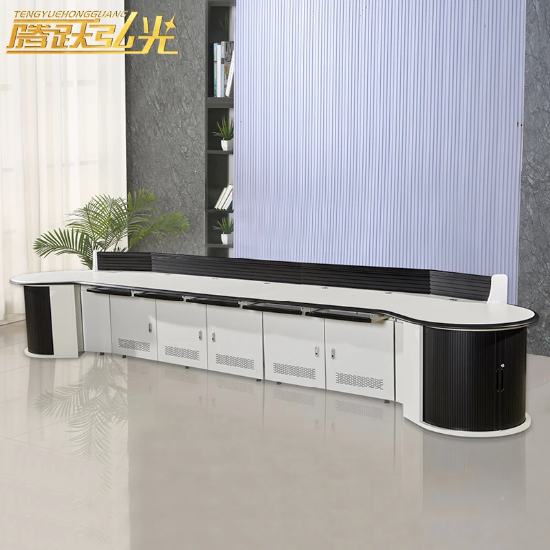 five workstations O Style Command Center Consoles Monitoring Table Conference Room Furniture Office Furniture