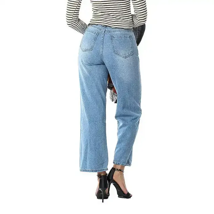 Hot Sale Sustainable Denim Skinny Jeans Ladies Men Recycled Repreve Polyester Jeans