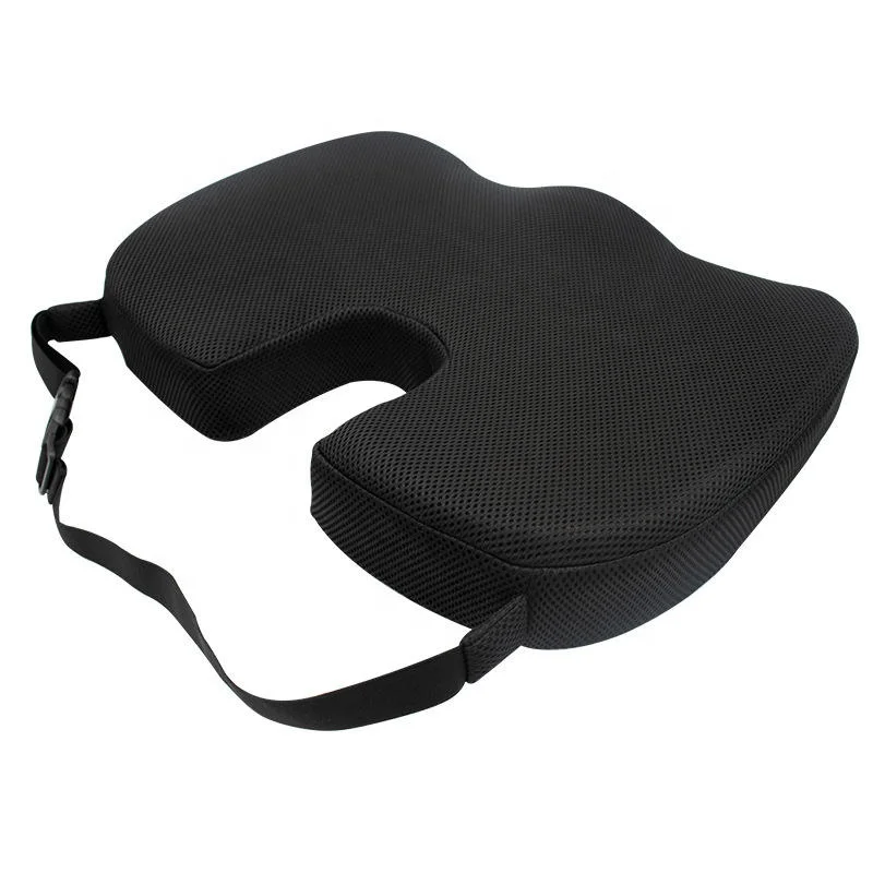 Hot Seller Drivers Wheelchair Zero Gravity Coccyx Orthopedic Comfort Foam Memory Foam Car Chair Seat Cushion With Strap
