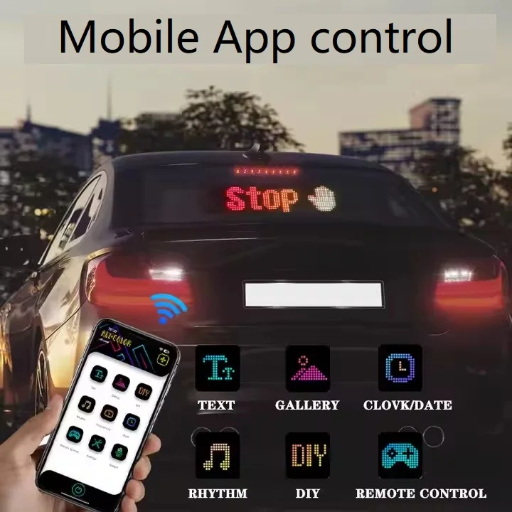 LED soft Matrix Pixel Panel APP control Car Rear Window LED Screen LED Display sign DIY LED Flexible Display
