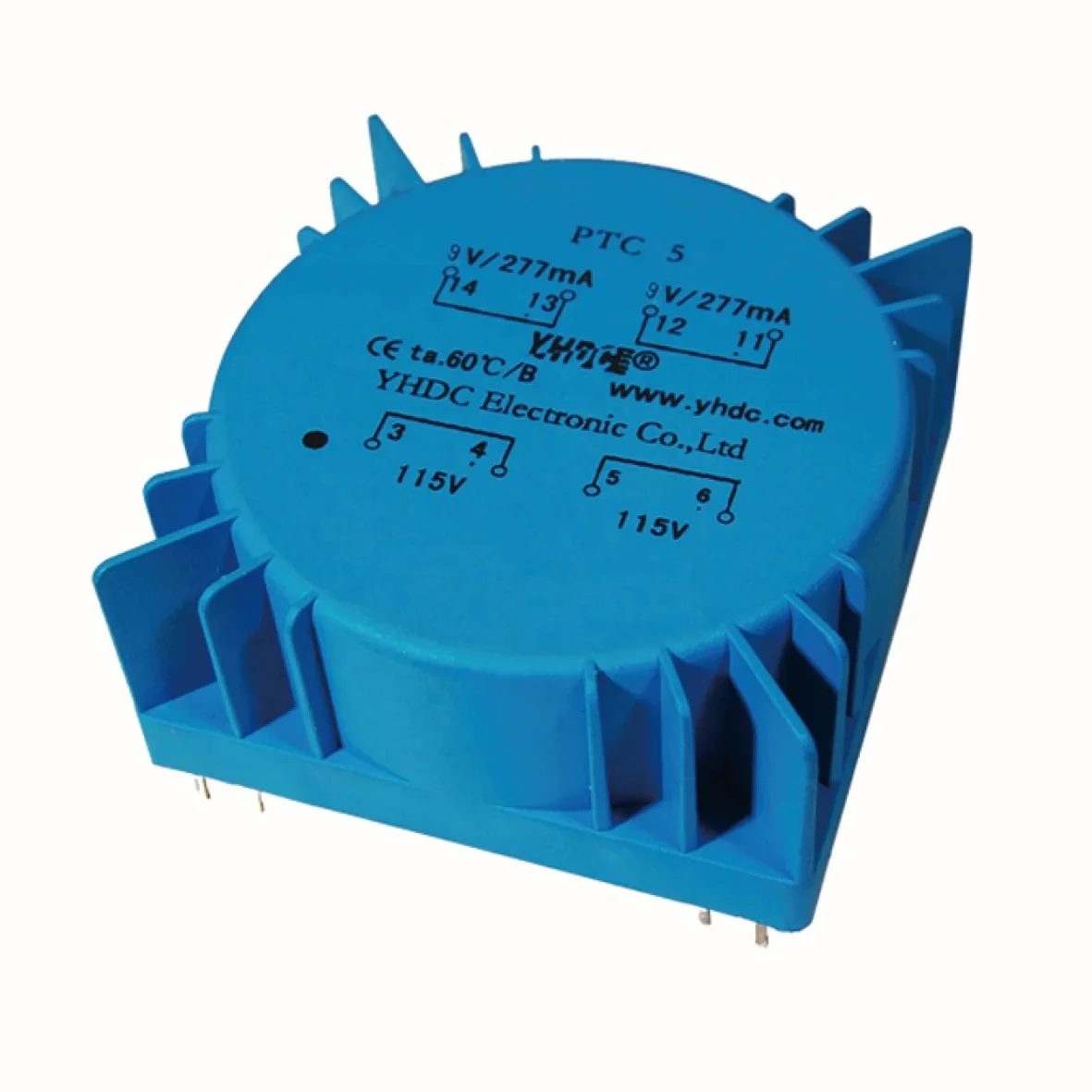 YHDC 5VA double 110V/115V input double 7V/9V/12V/15V/18V/22V AC output audio usage pcb toroidal transformer PTC5