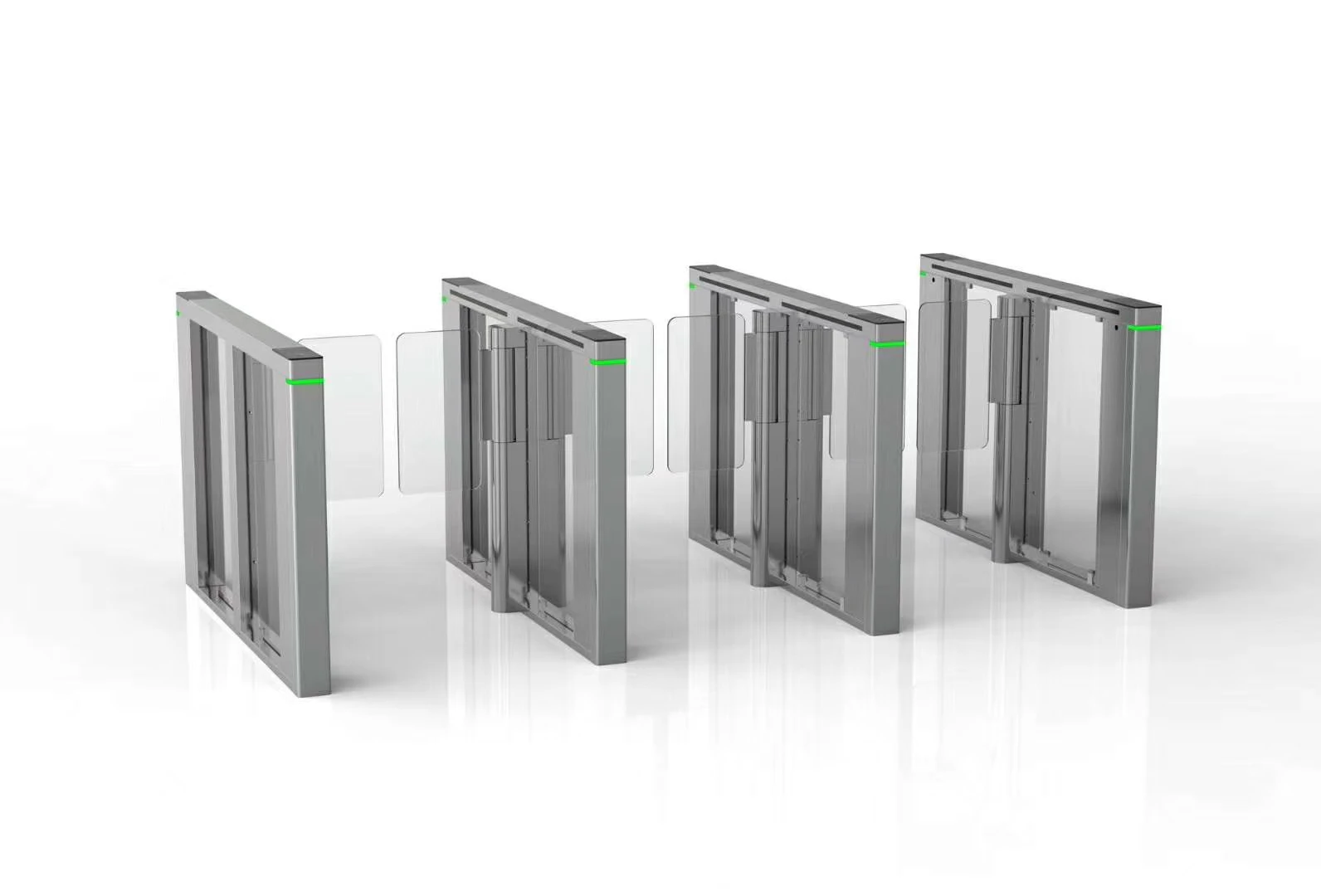 Automatic Swing Barrier Turnstile Speed Gate Half Height Glass Speed Sensor Gates For Pedestrian Passing