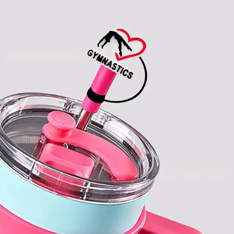 10mm Silicone PVC Tumbler Cups Sport gymnastics Drinking Straw Tip Cover Protectors Straw-topper Kawaii Watermelon Straw Toppers