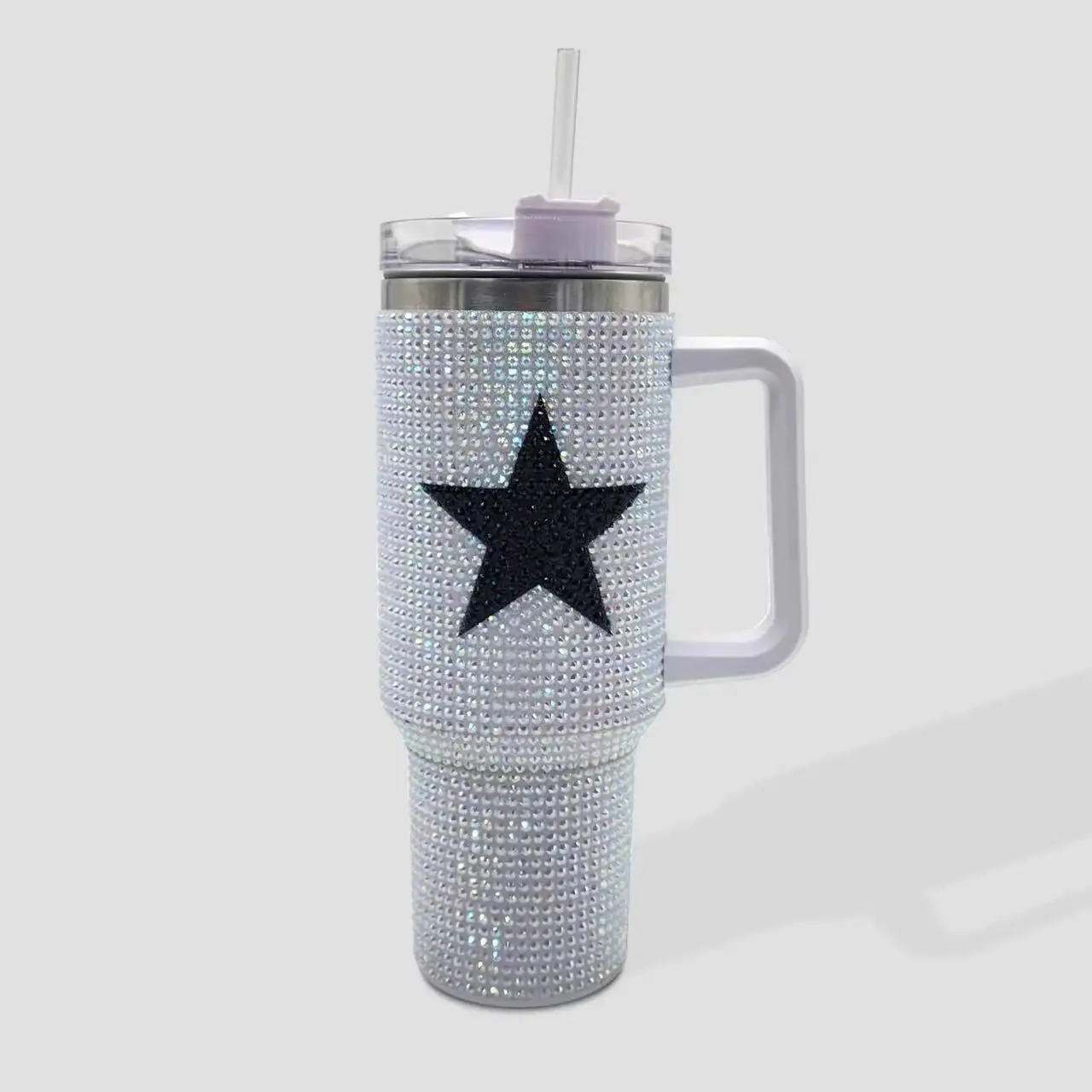 40 Oz Rhinestone Football Basketball Baseball Tumbler Custom 40oz Game Day Bling Diamond Rhinestone Cup with Handle and Straw