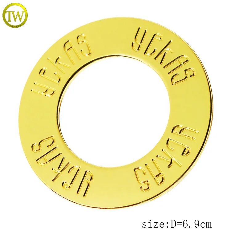 Good plating custom engraved name metal o ring swimwear accessory gold logo flat buckle clips for clothes