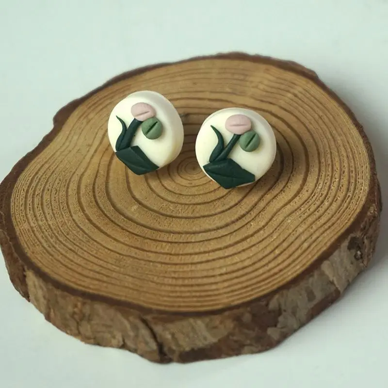  New Creative Popular Jewelry Earrings Handmade Personalized Flower Clay Soft Pottery
