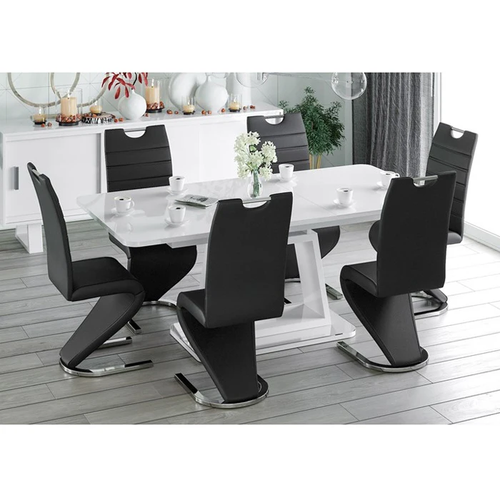 
 Современная роскошная современная кухонная мебель на 6 мест, расширяемый деревянный обеденный стол и стул для столовой  