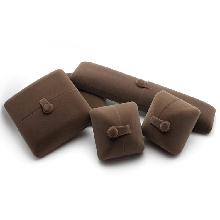 Factory wholesale brown velvet luxury  jewelry box