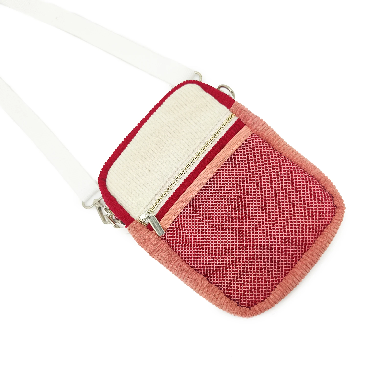 Fashion corduroy teen cross body phone pouch boy girls street wear shoulder bag soft cord sling bag for teenagers