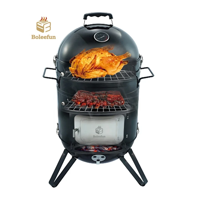 new product ideas 2023 Hot sale 3 in 1 Black barrel charcoal grill outdoor BBQ  grill vertical charcoal grill