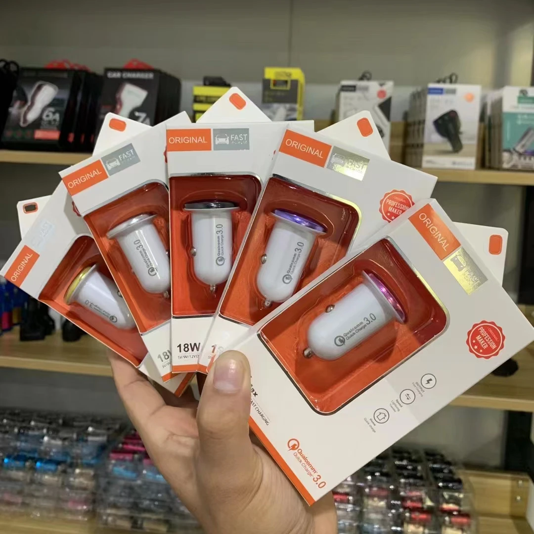 1 USB Port 2 USB Port 2.4A QC 3.0 Fast Charger Car Adapter